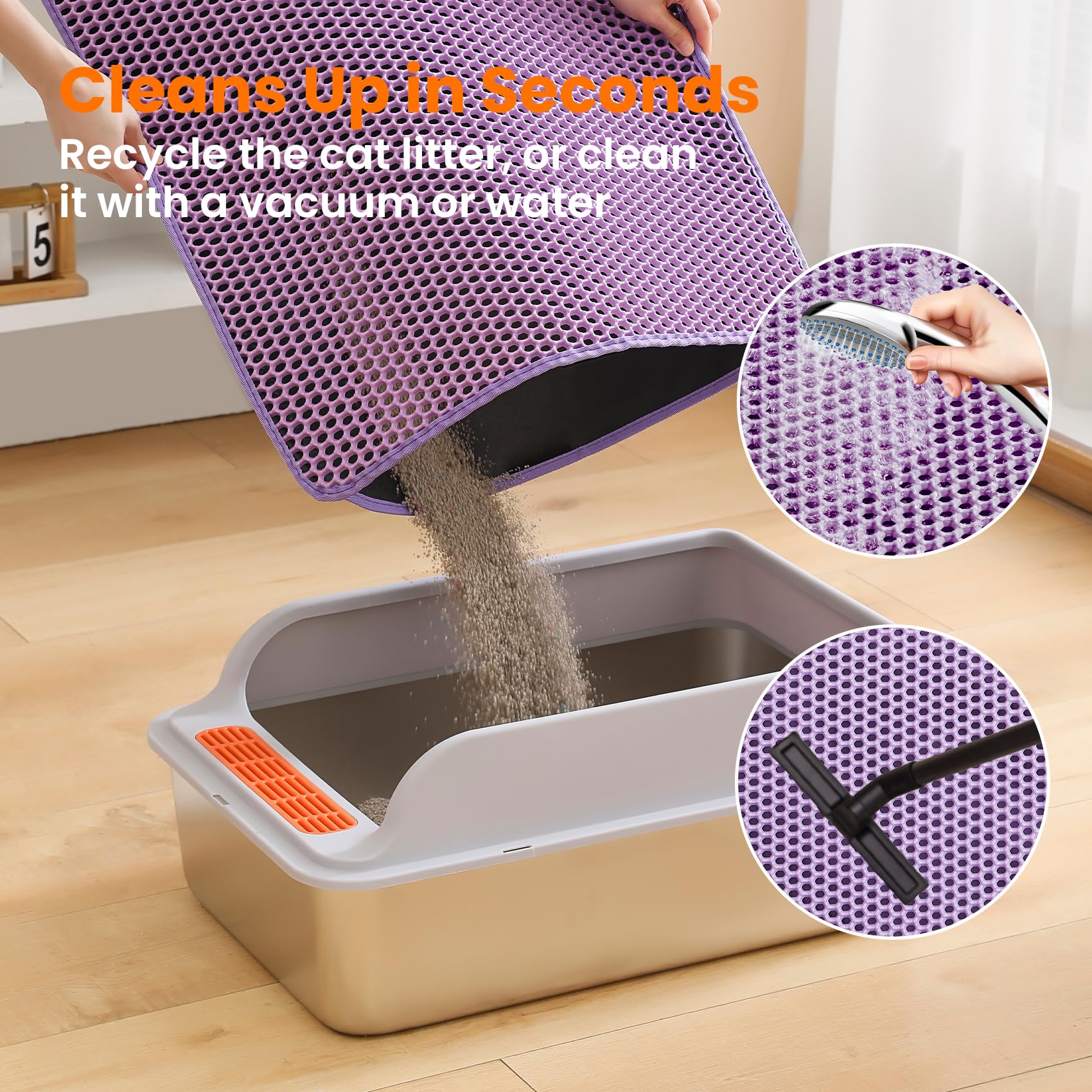 Petinstinct Jumbo Cat Litter Mat, Double Layer Honeycomb Litter