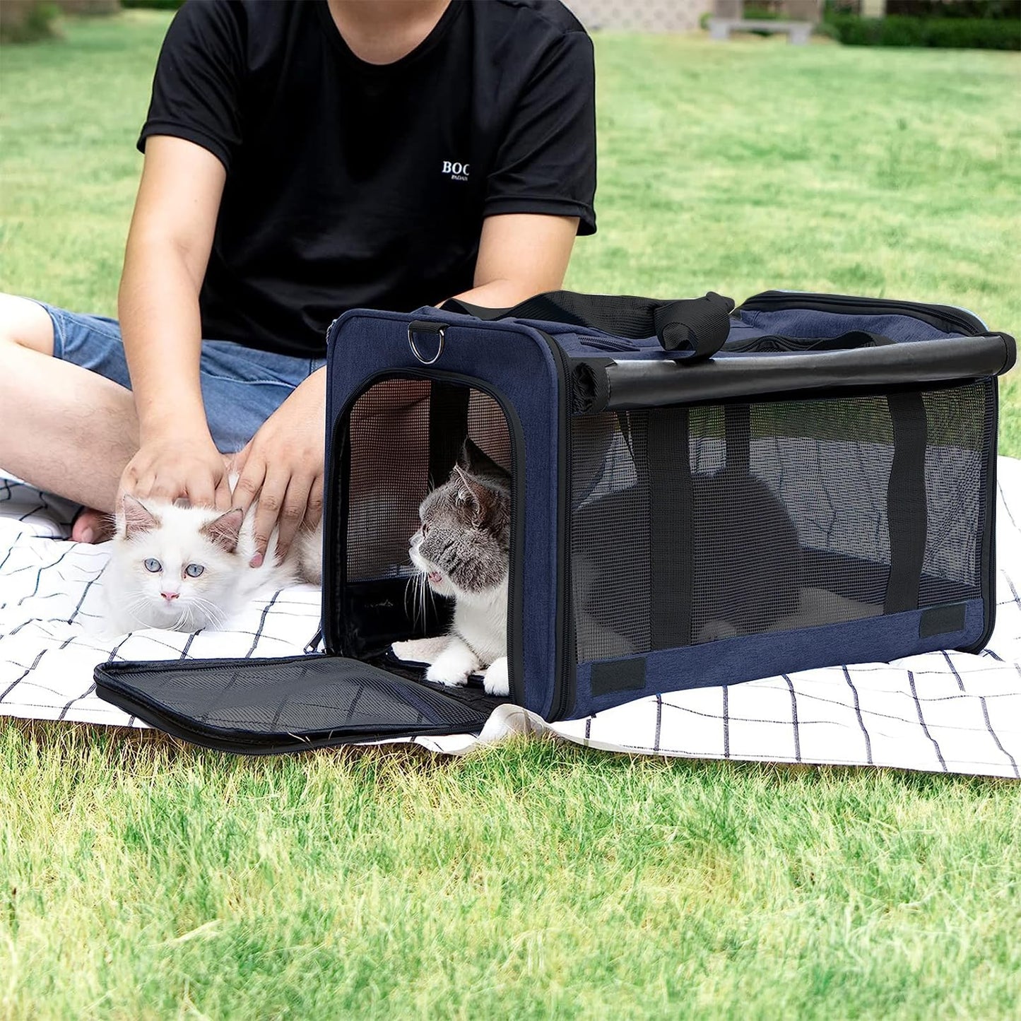 GAPZER Medium Cat Carrier Large Cat + Soft Pet Carrier