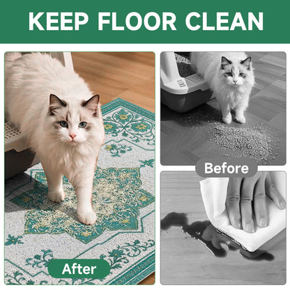 YOSEPATI Cat Litter Mat, 35" x 23" Litter Box mat, Traps Litter