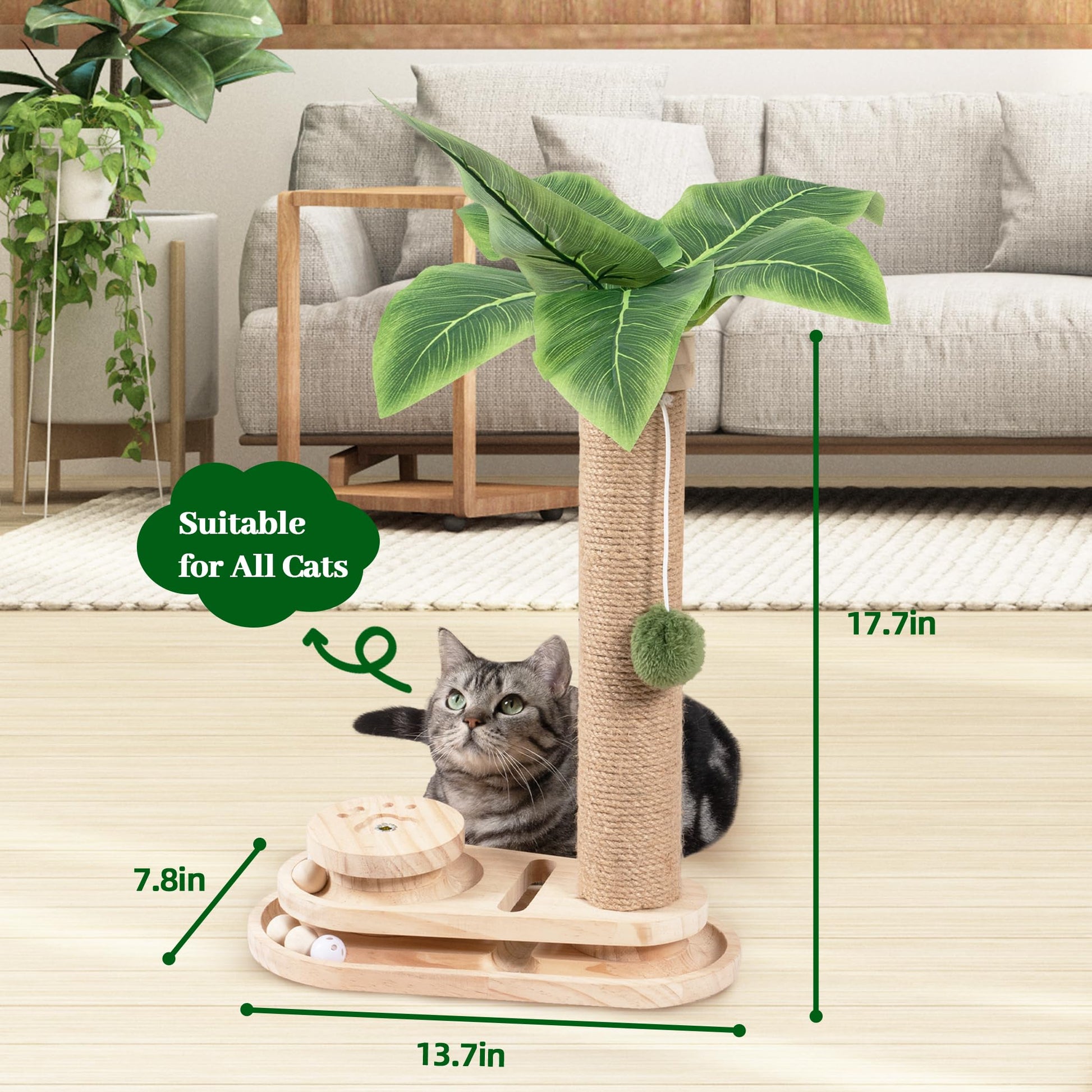 Meowoou Cat Scratching Post Tall Cat Scratcher for Indoor Tower