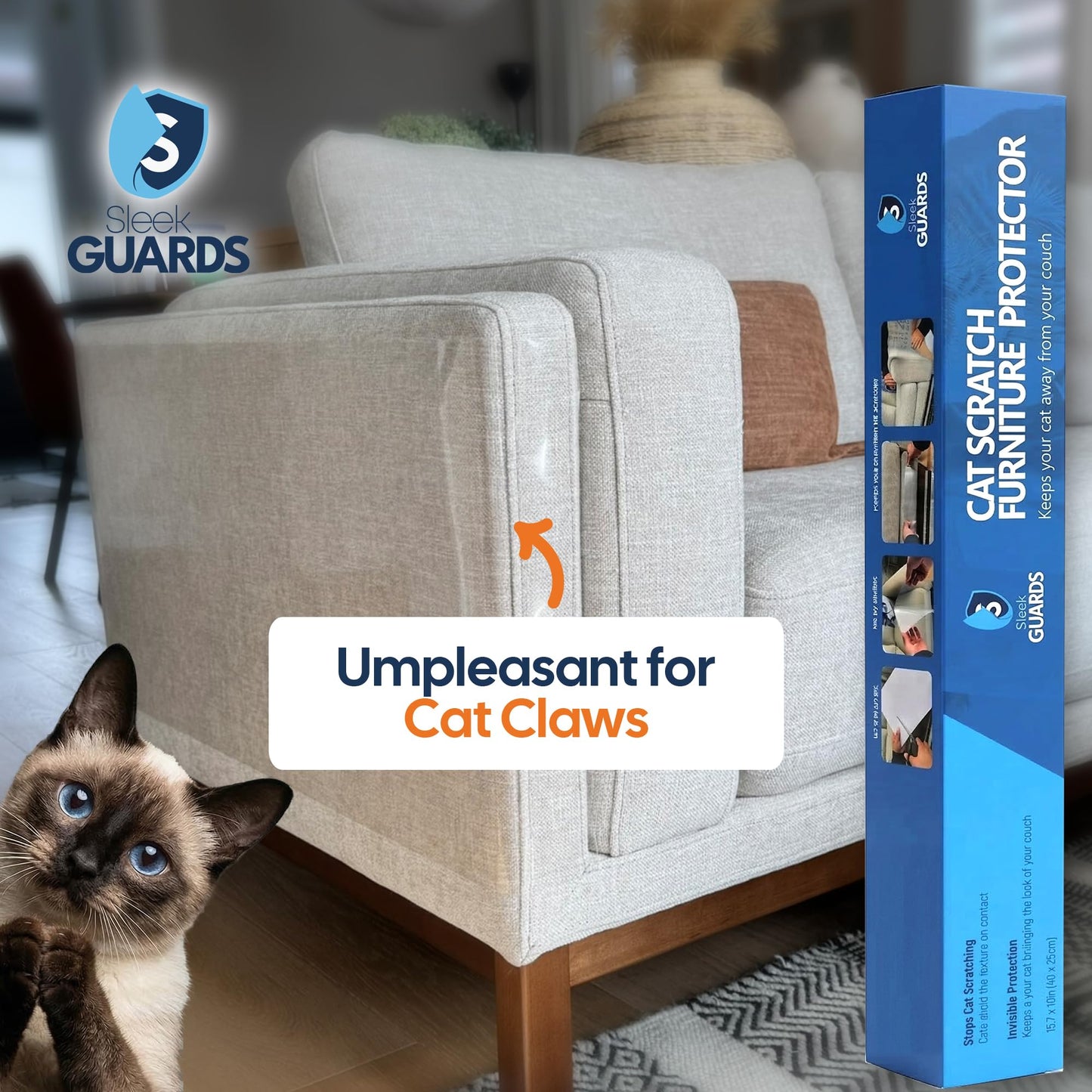 Cat Scratch Furniture Protector Roll, x79" Couch Protector Furniture
