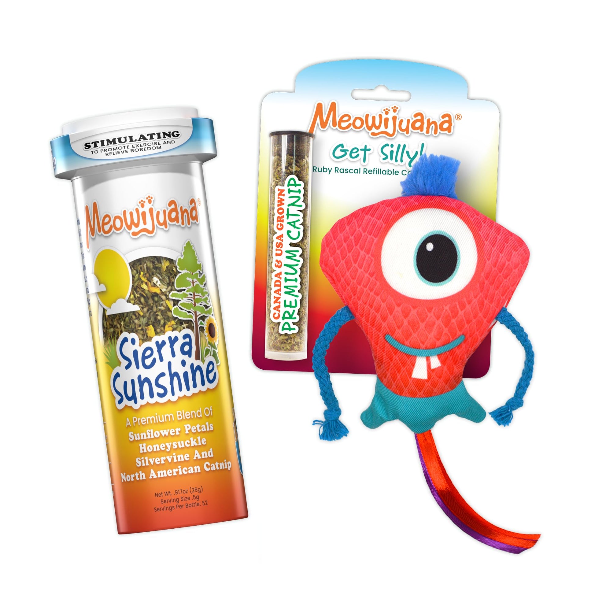 Meowijuana Ruby Rascal Bundle, Get Silly Refillable Ruby Rascal Toy