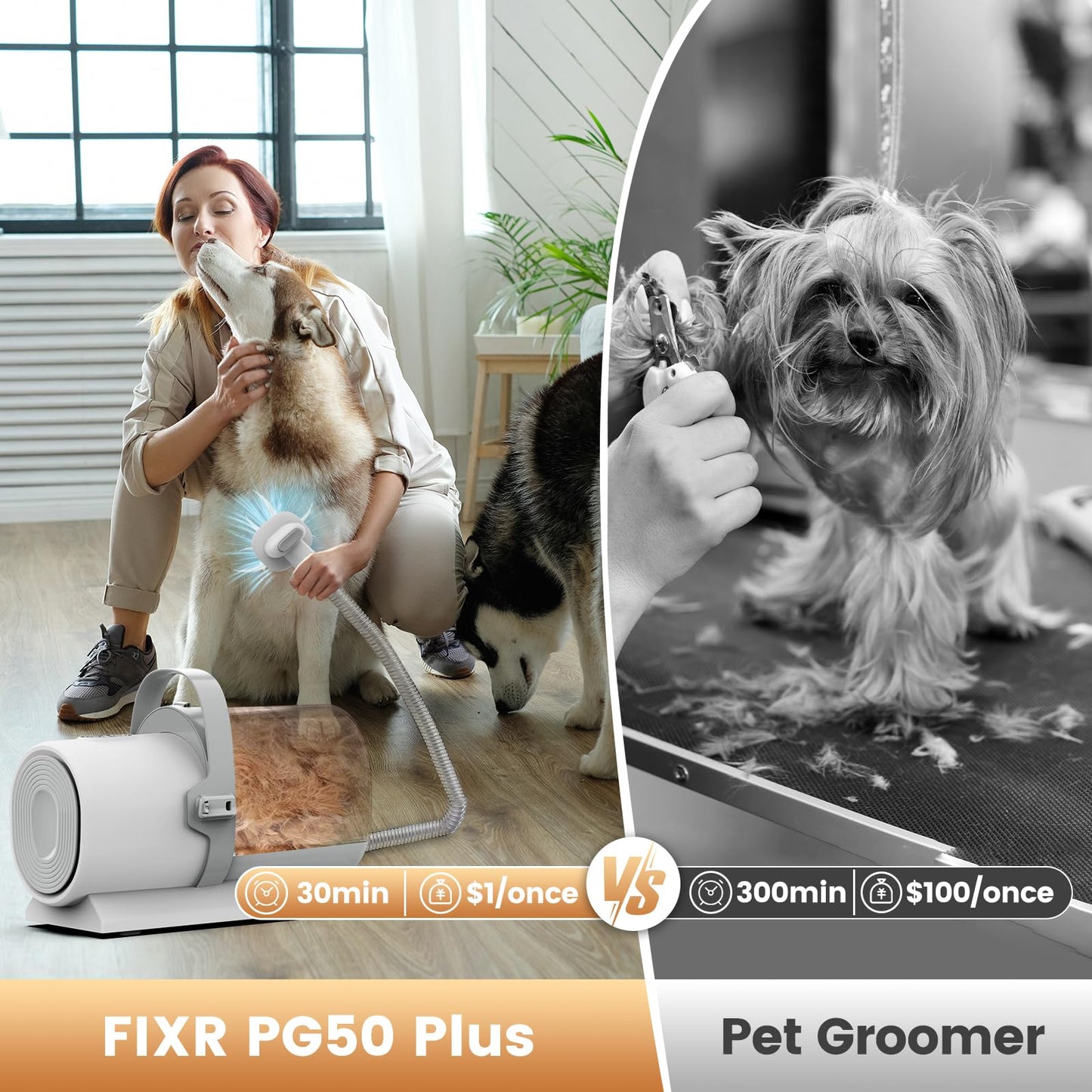 Dog Grooming Vacuum and Kit, Clipper Nail Trimmer Grinder, Clipper