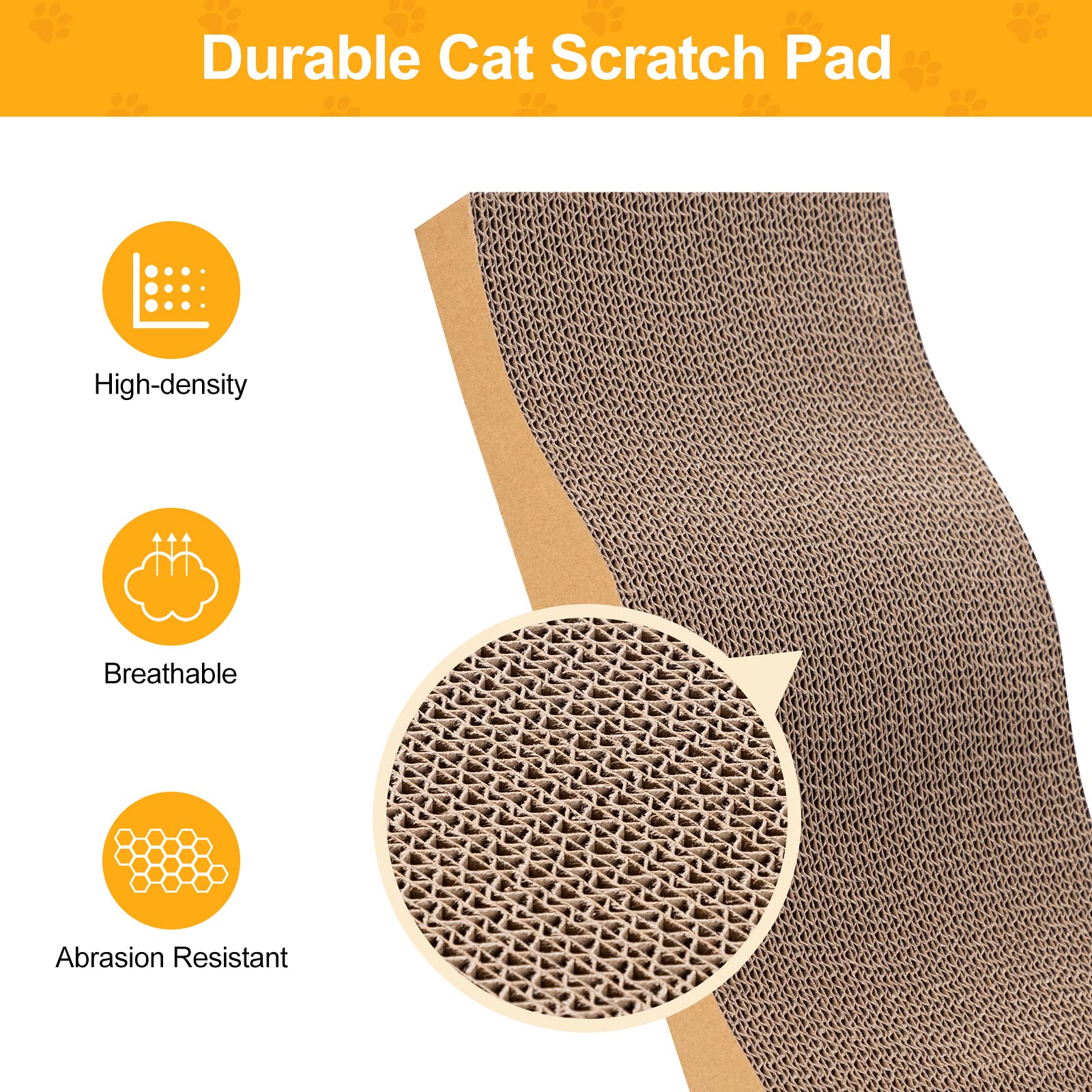 Poils bebe 5 PCS Cat Scratcher with Box, Reversible Cat Scratchers