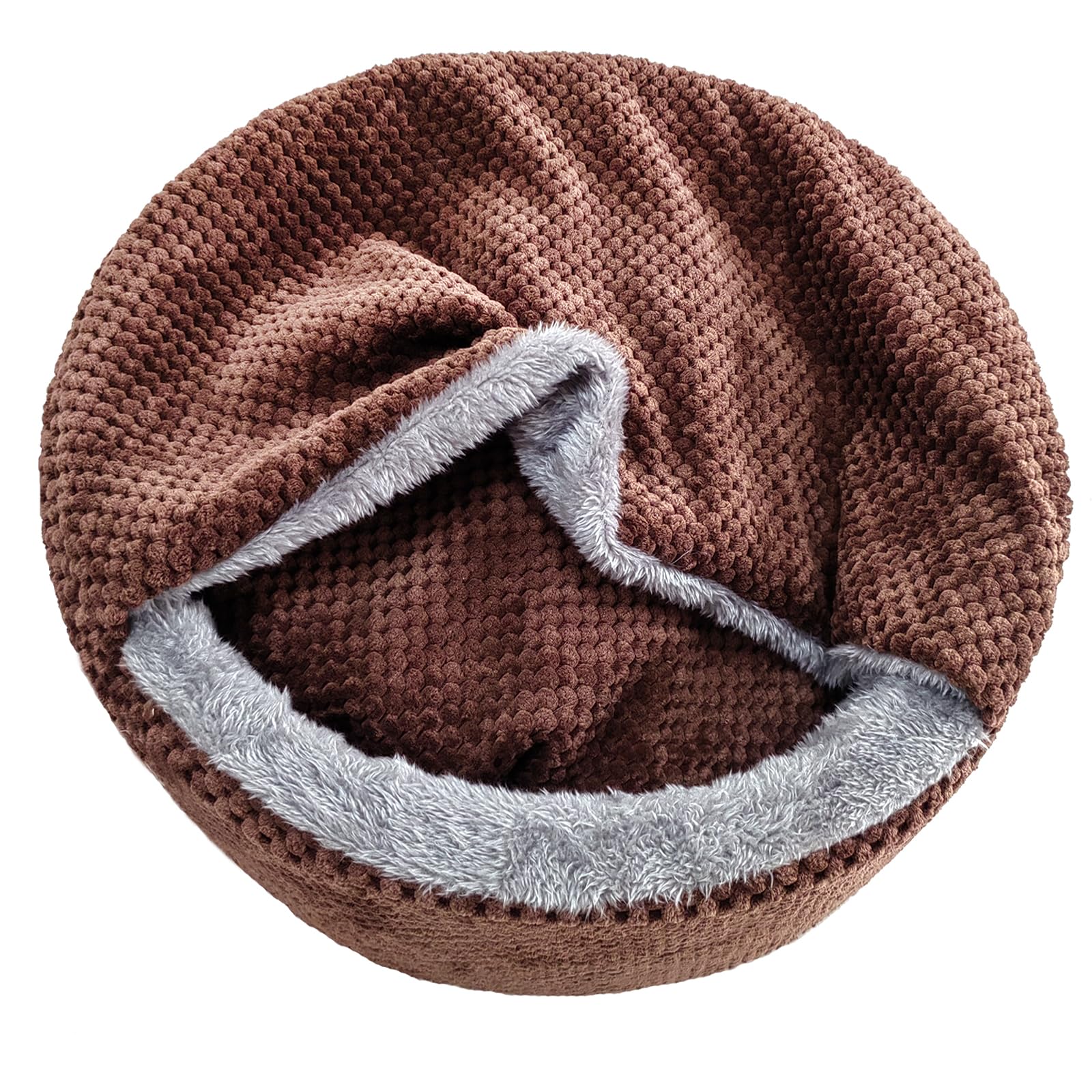 Winsterch Washable Cat Bed Round Soft, Cozy Warming for Indoor Bed