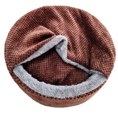 Winsterch Washable Cat Bed Round Soft, Cozy Warming for Indoor Bed