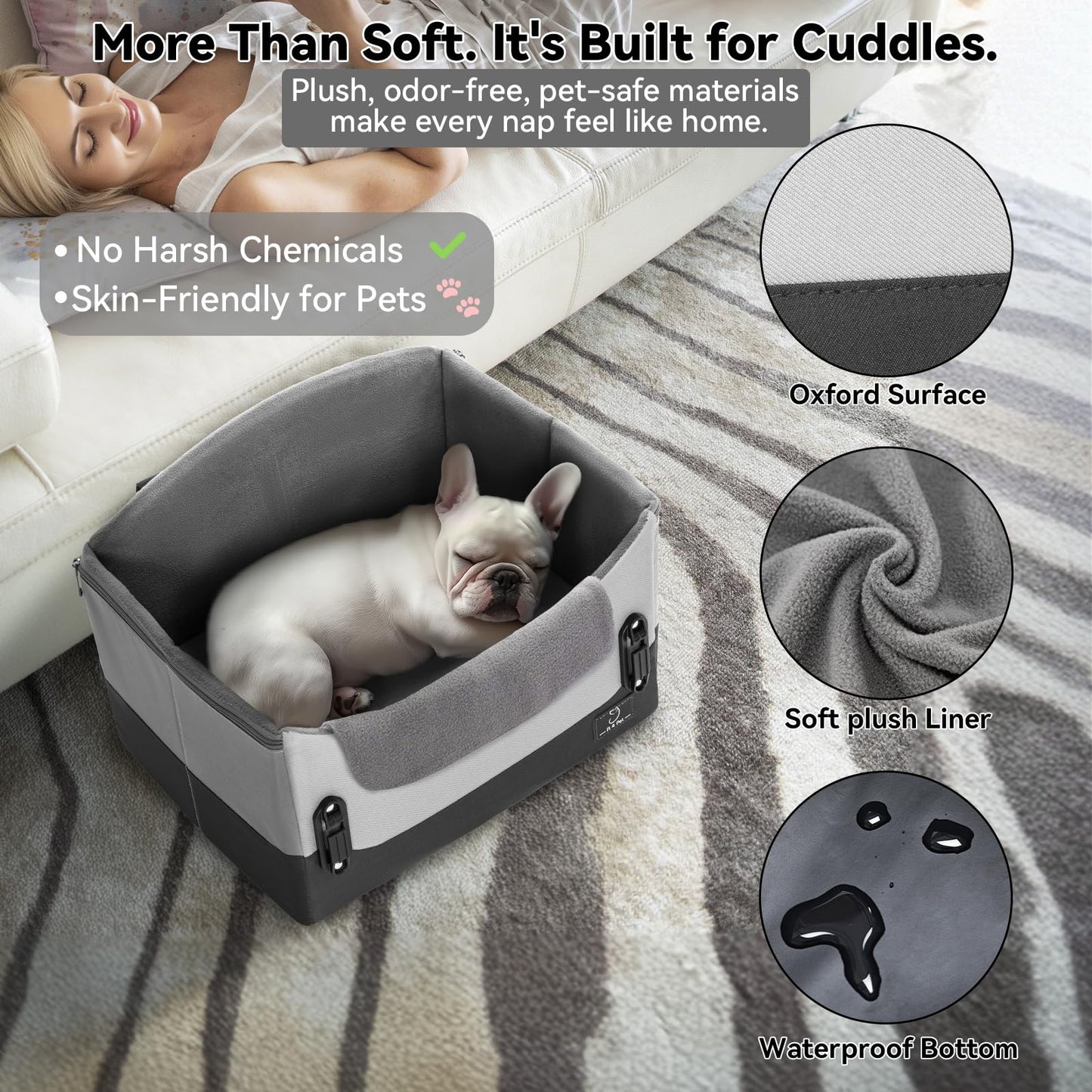 A 4 Pet Dog Car Seats for Small Dogs Under Safety Travel Booster Seat