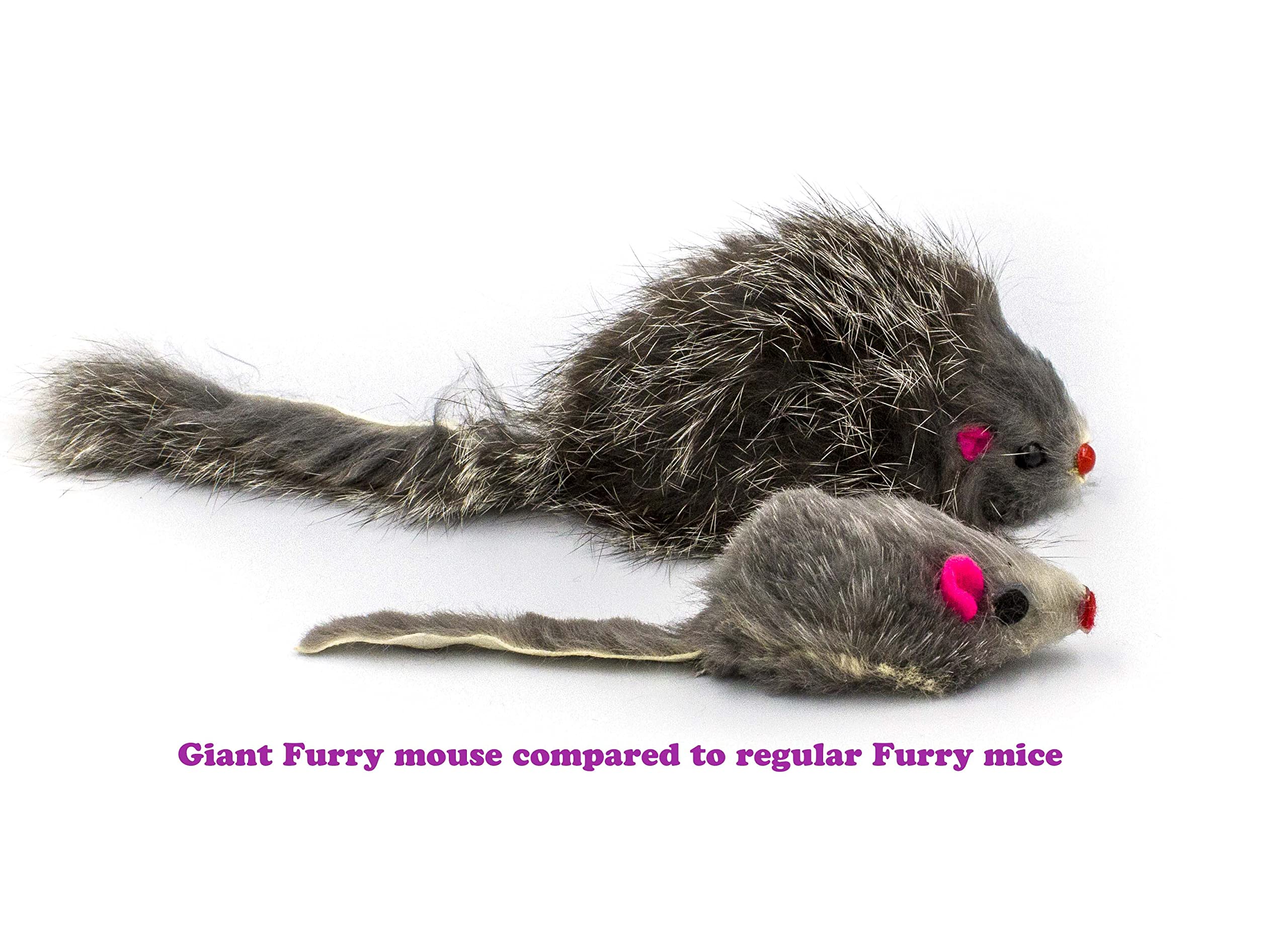 AXEL PETS 10 Giant Furry Mice with Catnip and Rattle Sound Made Catnip