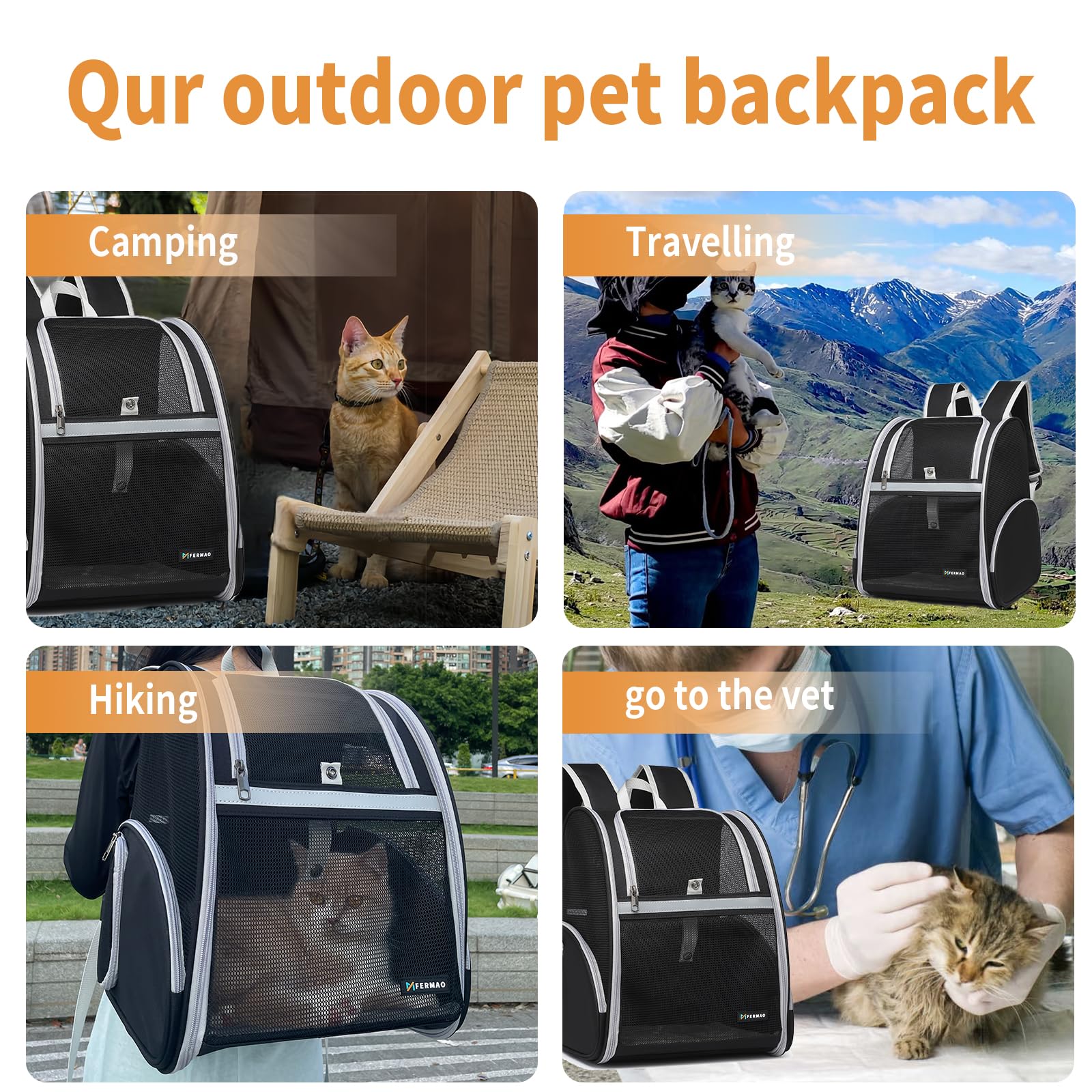 Cat Backpack Carrier for Small Dogs and Medium cat Puppy Carrier