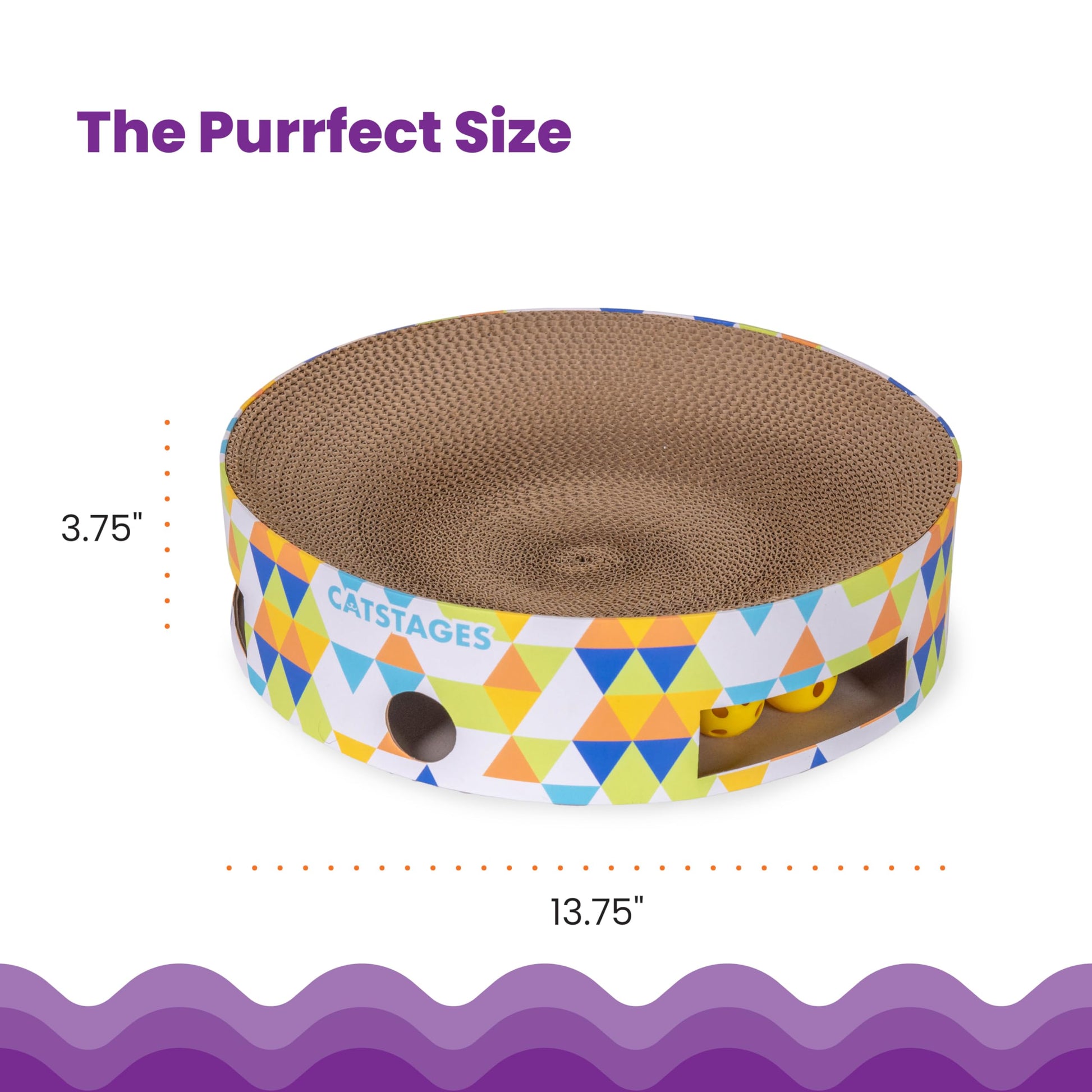 Catstages Bowl Track Scratcher Cat Ball-Track Toy, Scratcher
