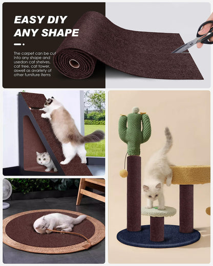 VIVOYAN x15.8" Cat Scratch Mat,Trimmable Self-Adhesive Carpet,DIY Pads