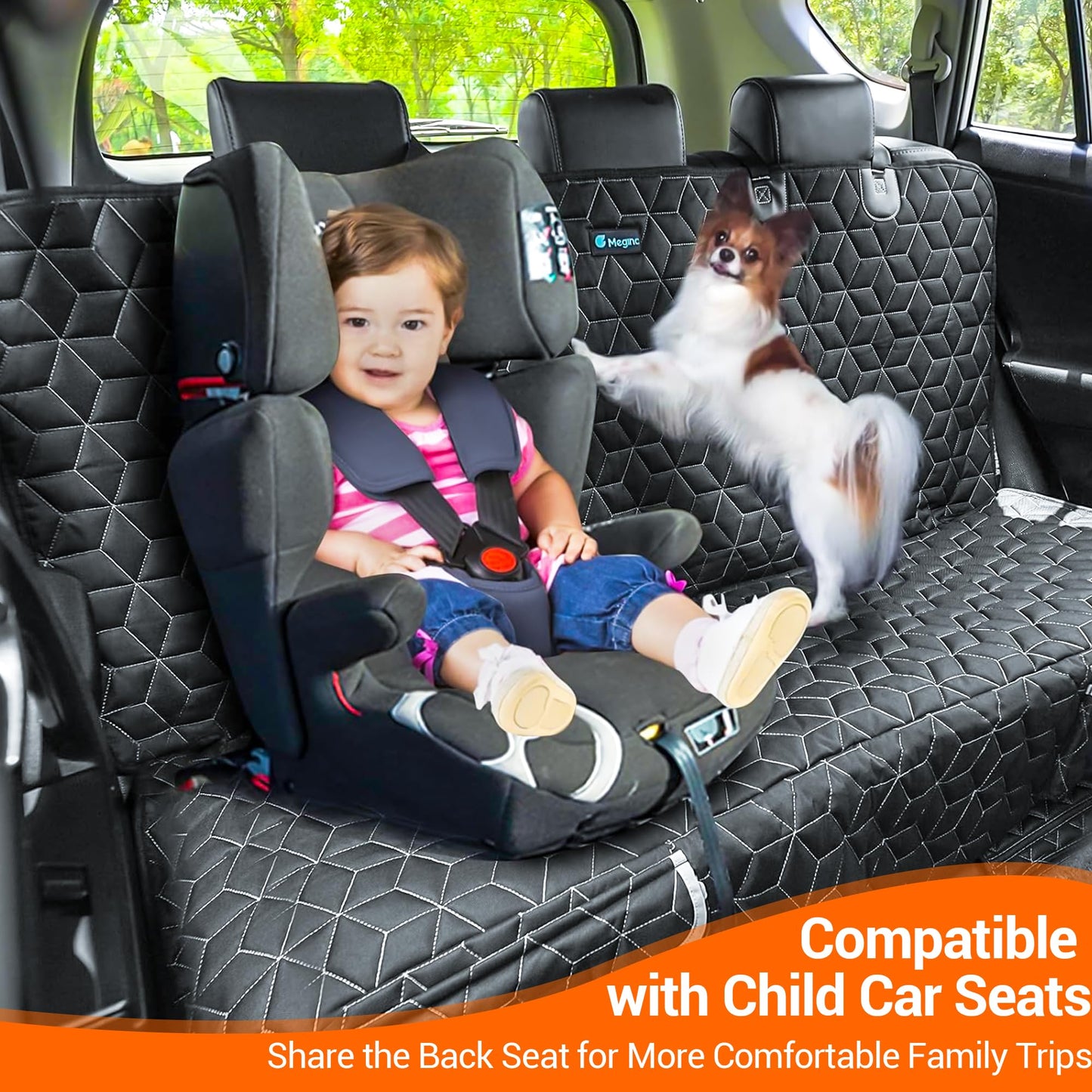 Meginc Bench Dog Car Seat Covers for SUV, Waterproof Dog Seat Cover