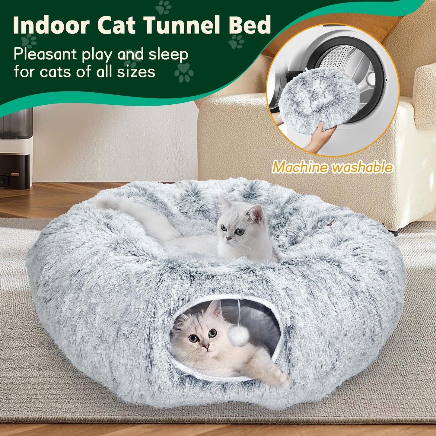 VIVOYAN Multifunctional Cat Tunnel Toy XL Interactive Cat Play Tunnel