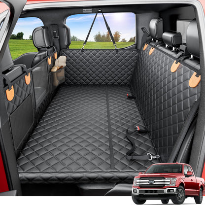 REEVAA Dog Truck Seat Cover for Back Seat, Hard Bottom Dog Hammock
