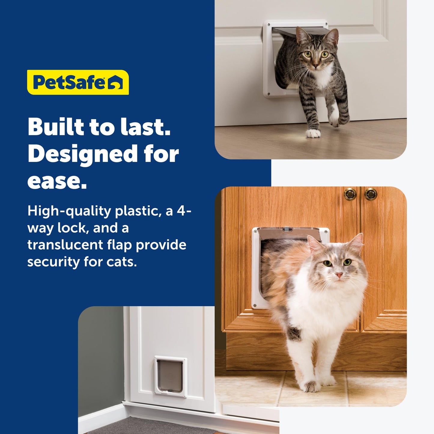 PetSafe Interior Cat Door: 4-Way Locking, Indoor Pet Door Flap Box