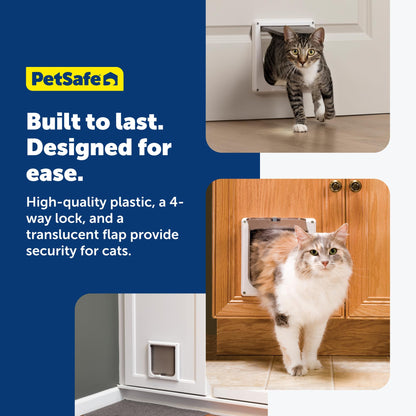 PetSafe Interior Cat Door: 4-Way Locking, Indoor Pet Door Flap Box