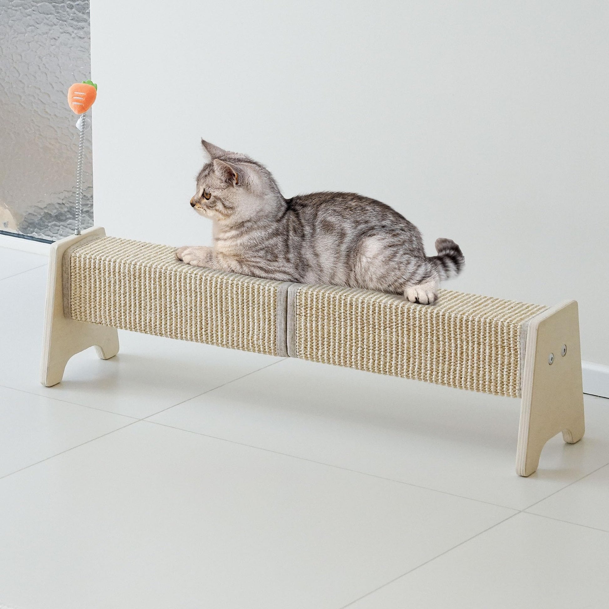 Aberatail Cat Scratching Post, 30" Horizontal Sisal Scratch Post Toy