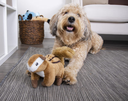 goDog Wildlife Chipmunk Squeaky Plush Dog Toy, Chew Guard Plush