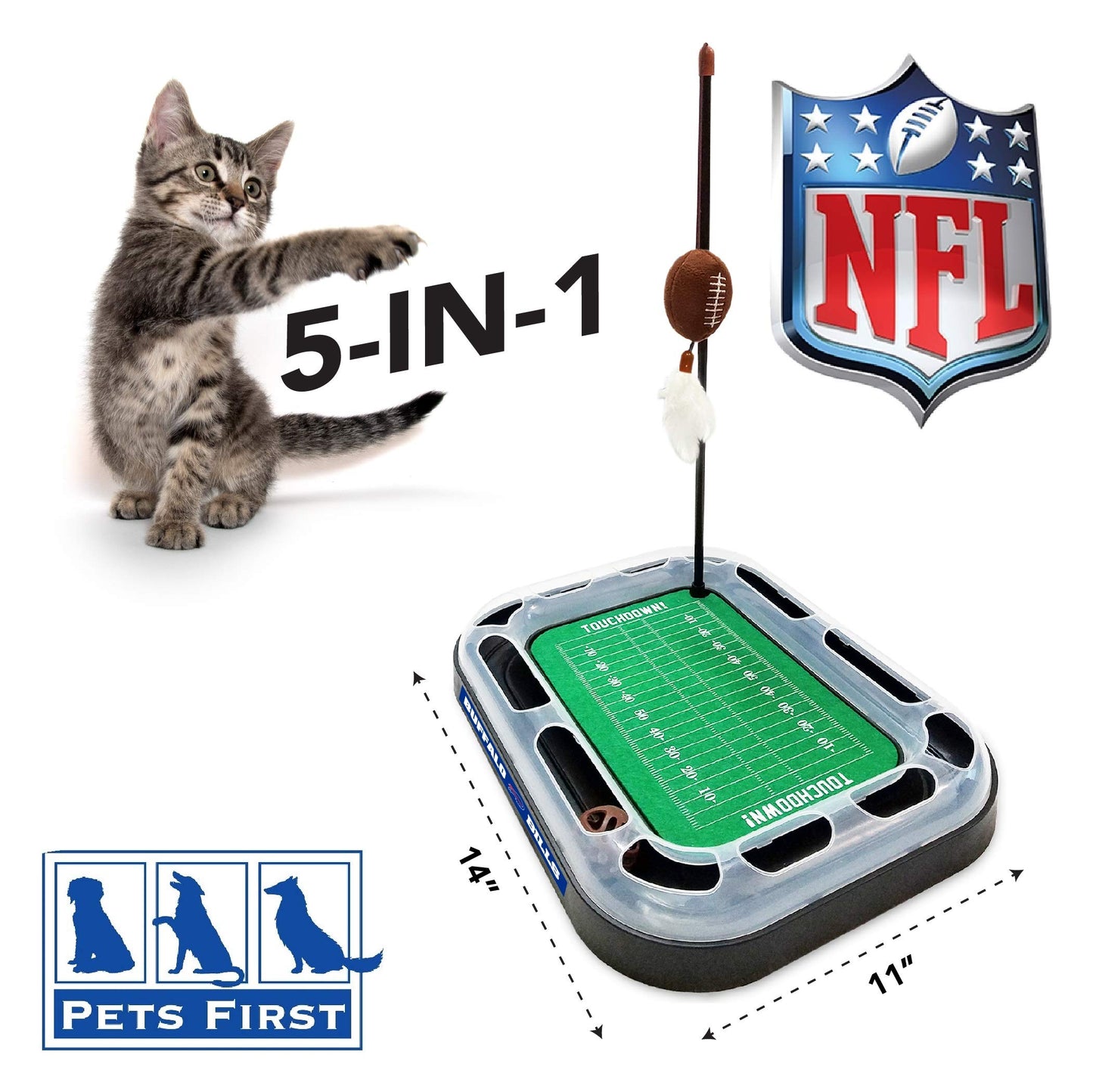 Pets First NFL Buffalo Bills Football Field CAT Scratcher Toy