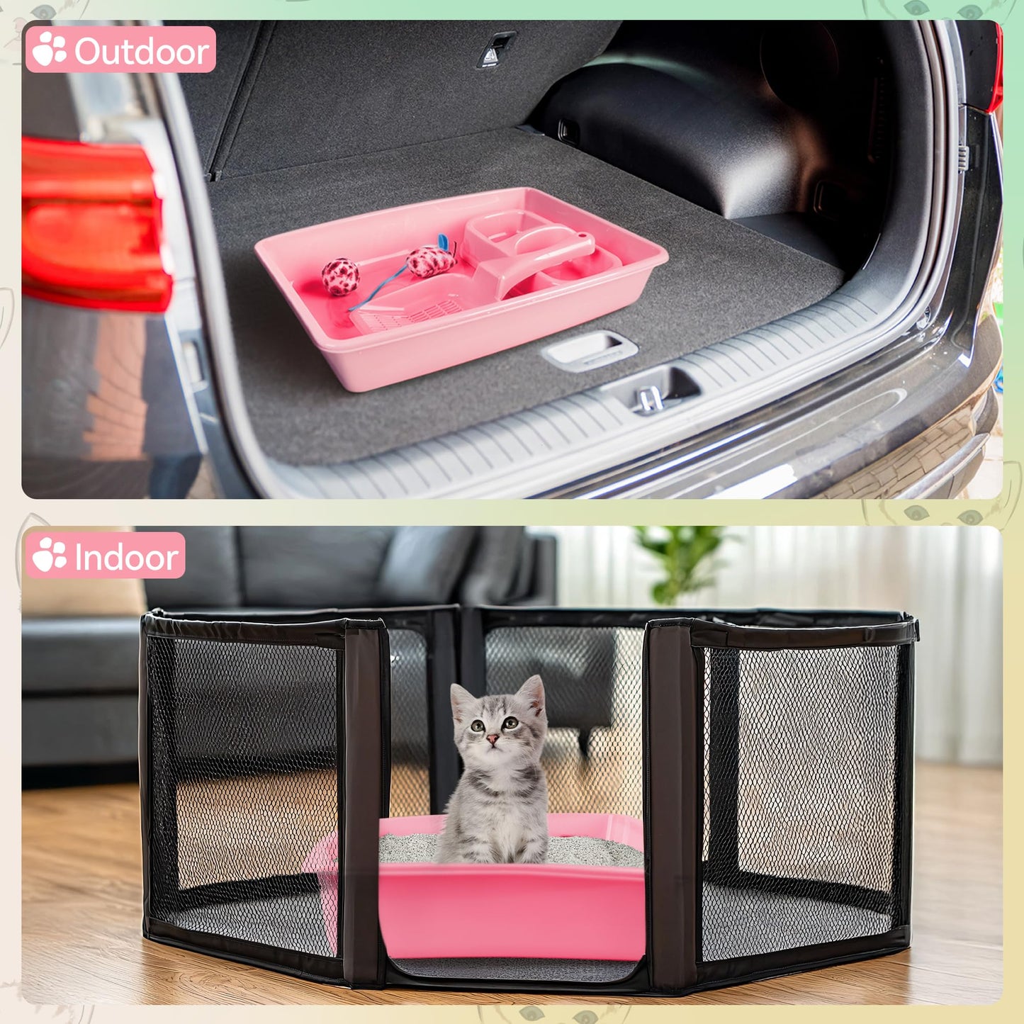 PAWISE Cat Litter Box Set, Small Kitten Starter Kit, Includes Litter