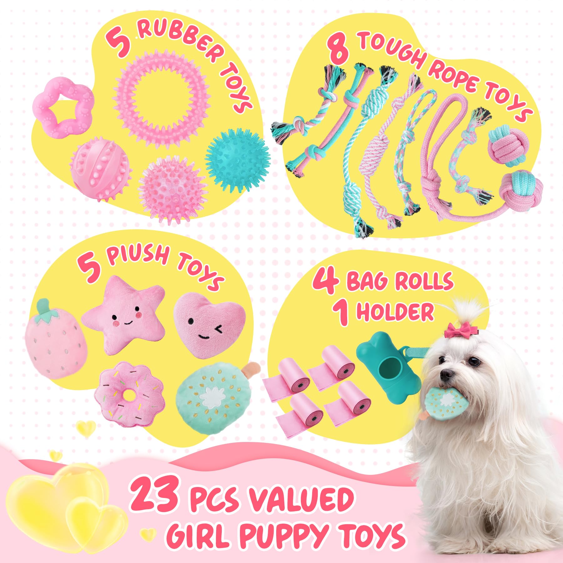 XIUGOAL Puppy Toys for Boredom 23 Pack Puppy Chew Toys for Chew