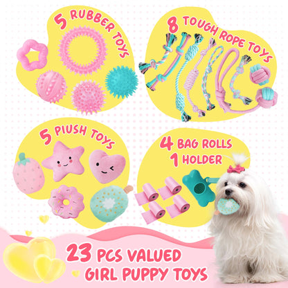 XIUGOAL Puppy Toys for Boredom 23 Pack Puppy Chew Toys for Chew