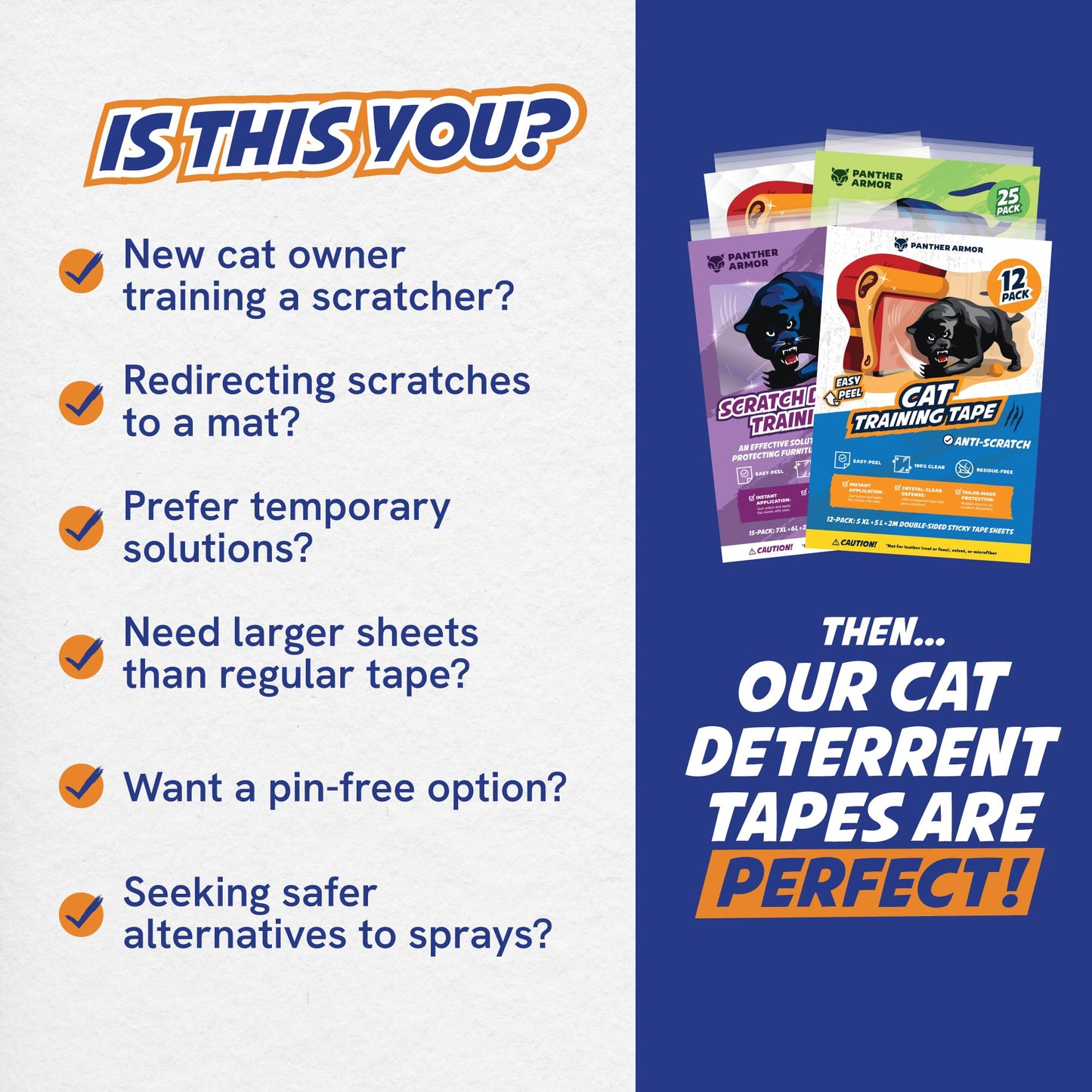 10 Pack Cat Scratch Furniture Protector Tape Sheets Furniture