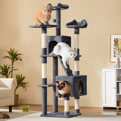 Yaheetech 72-inch Cat Tree, Multi-Level Cat Tower with 2 Condos 6 Ball