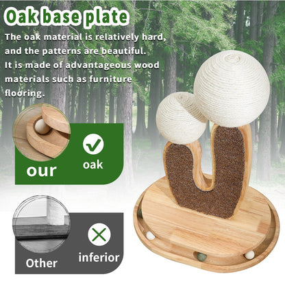 Cactus-Shaped Cat Scratching Post with Cat Scratcher, Interactive Toy