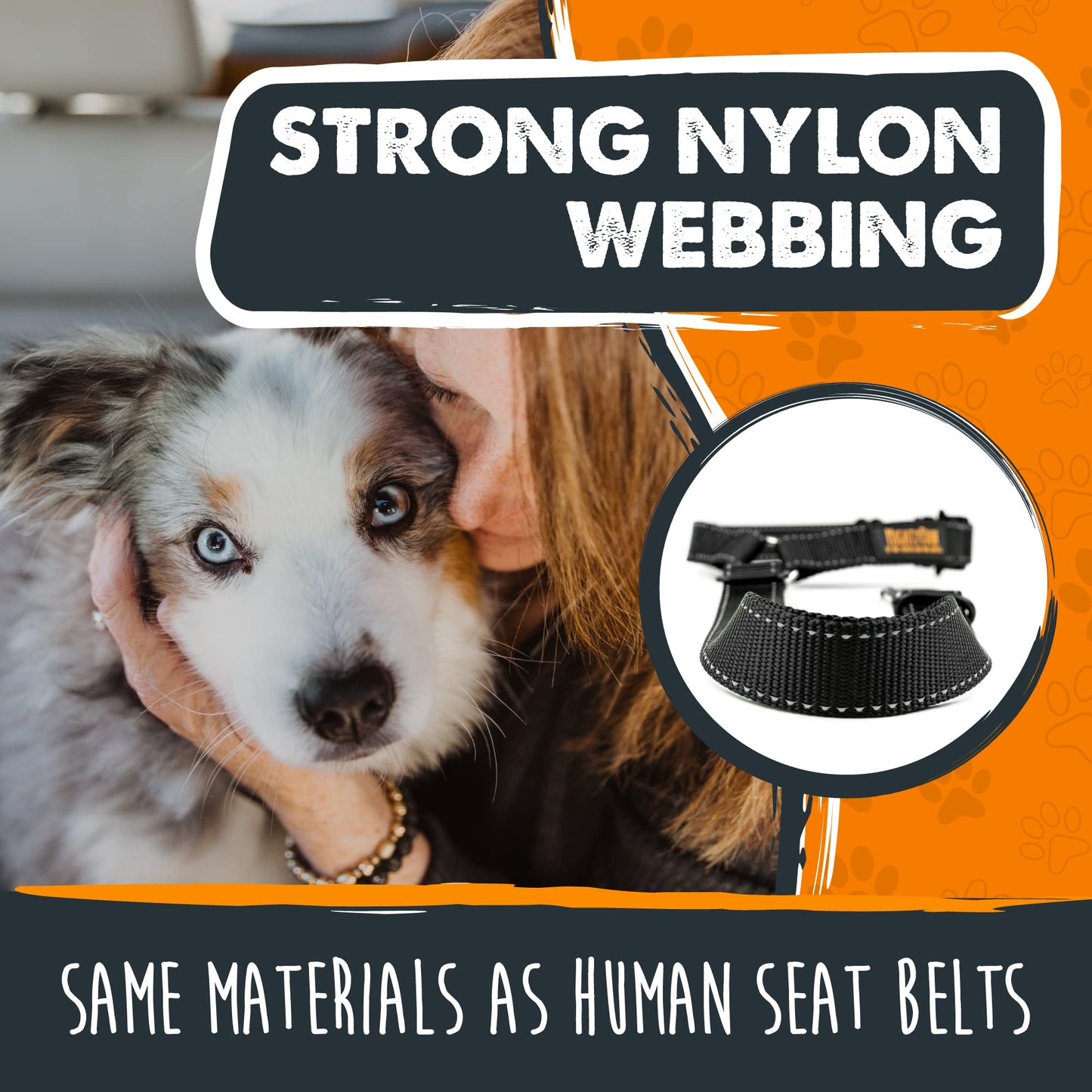 Mighty Paw Dog Seat Belt For Car Headrest Distraction Free Harness