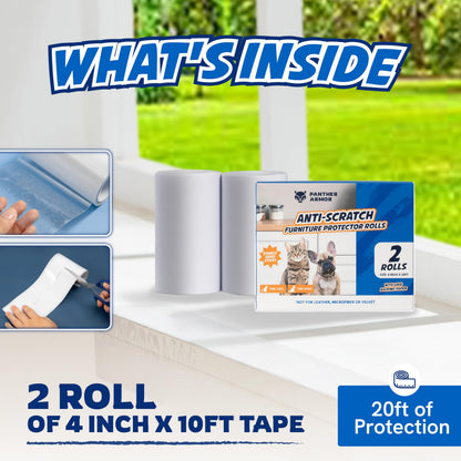 2 Rolls Cat Scratch Furniture Protector Tape Double-Sided Furniture