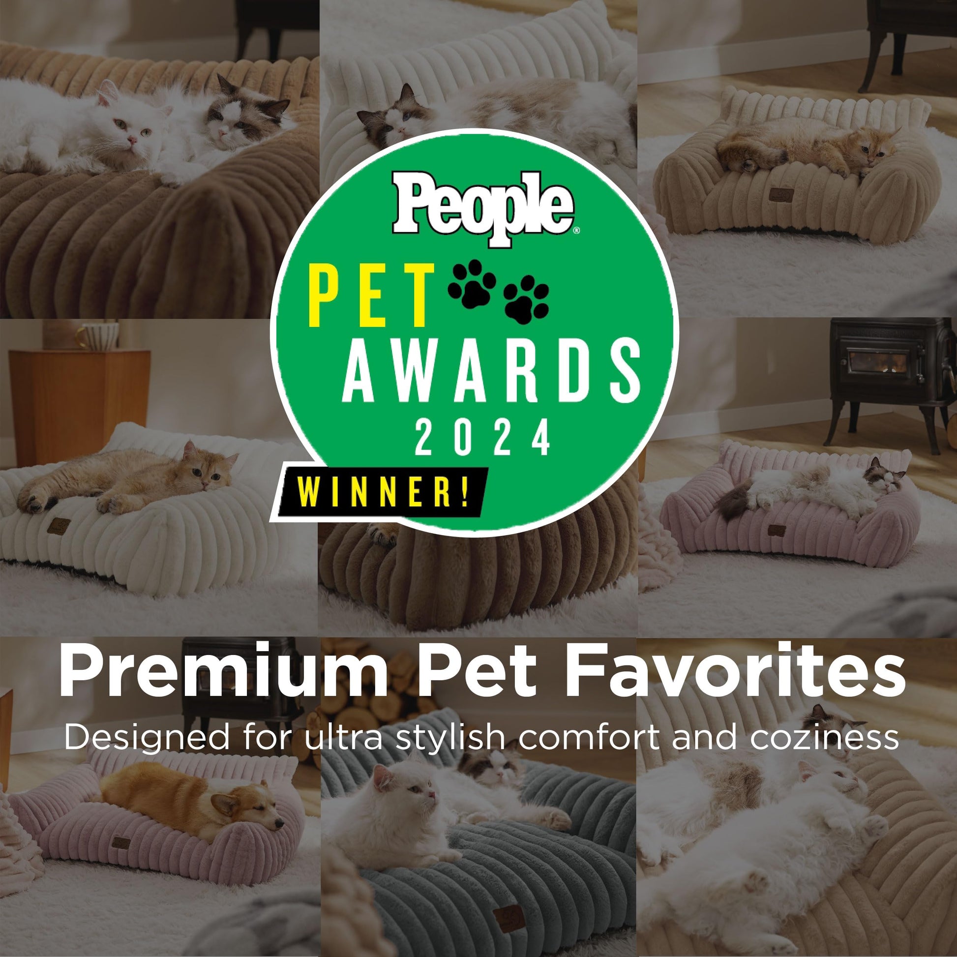 Bedsure ComfyFleece Cat Couch for Pets Fluffy Cat Sofa