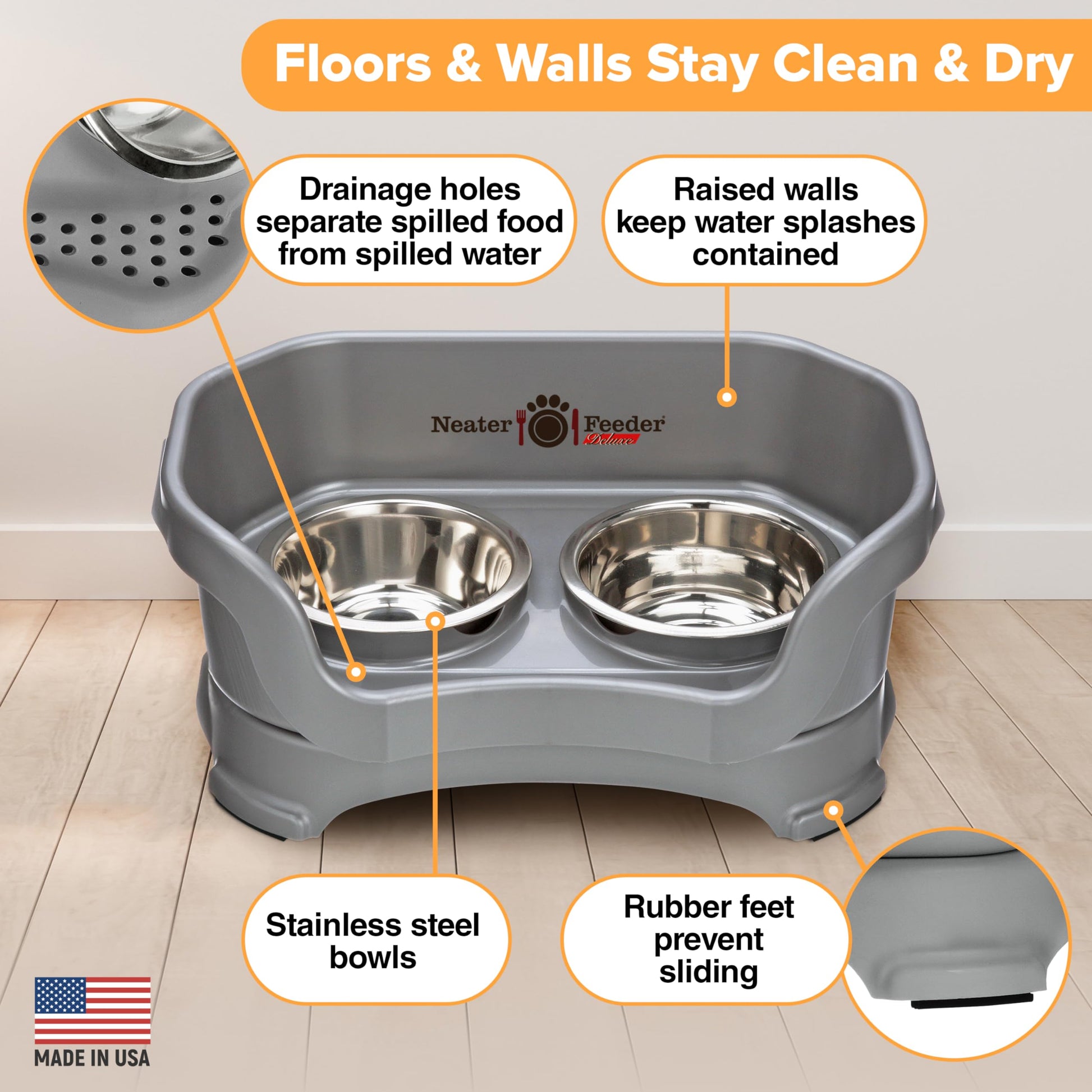 Neater Pet Brands Neater Feeder Deluxe Mess Proof Cat Bowls Bowl