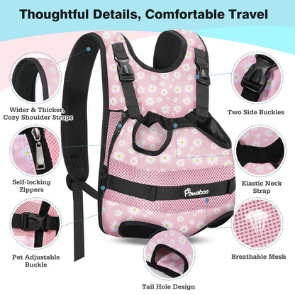 Pawaboo Pet Dog Front Carrier Backpacks, Legs Out Pet Carrier