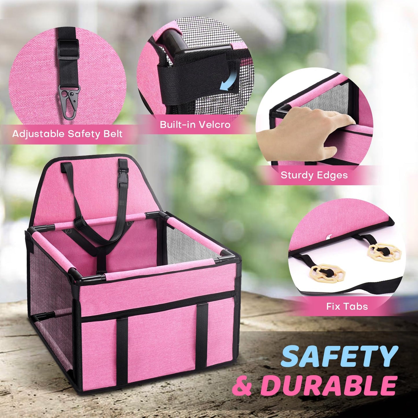 GENORTH Dog Car Seats for Small and Medium Dogs,Portable Seat