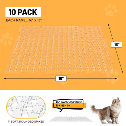 OCEANPAX Scat Mat for Cats 10 Pack Clear Cat Deterrent Mats Mat