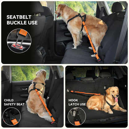 Pawaboo 2Pack Dog Seatbelt for Car, 3-in-1 Dog Car Seat Belt Seat
