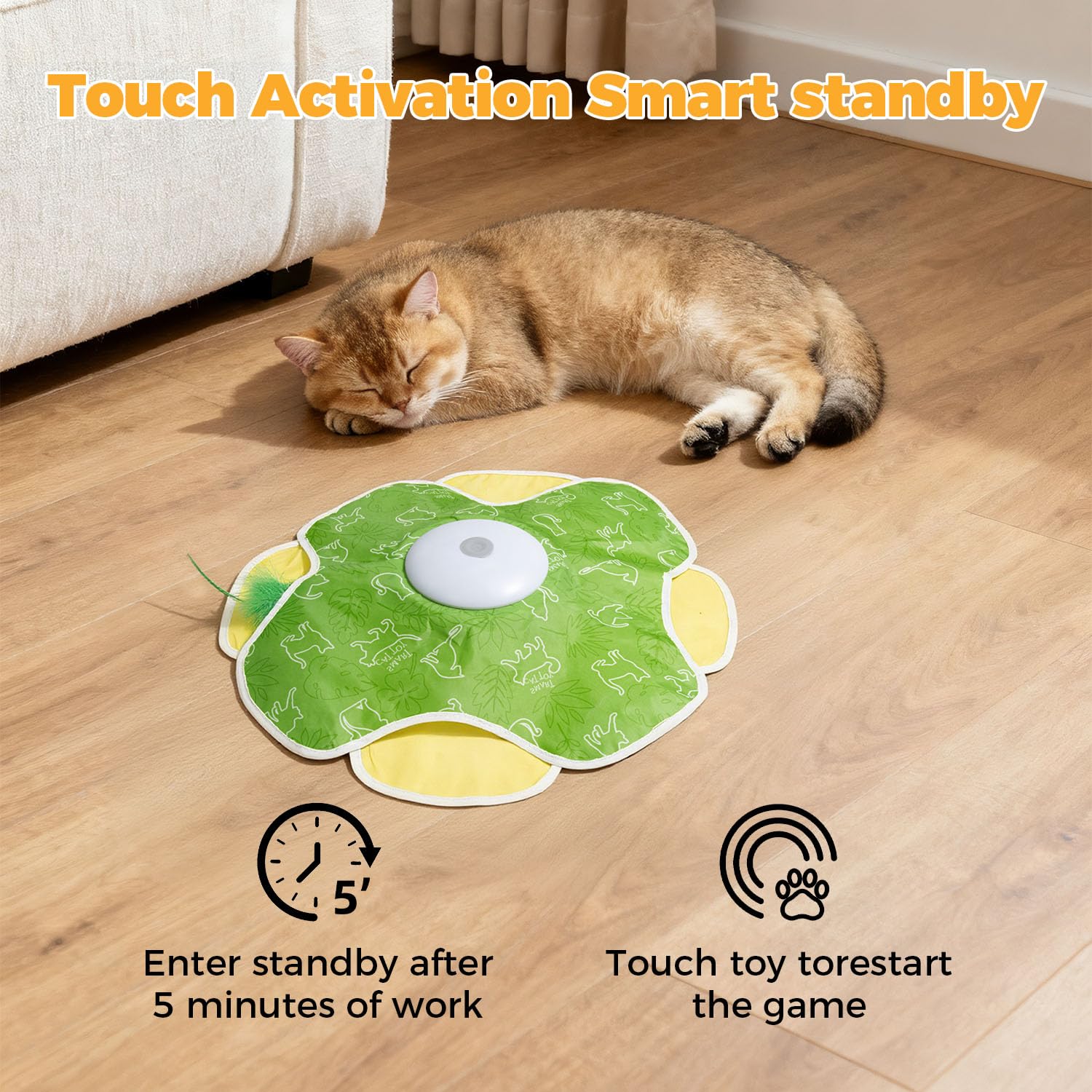 EHWZ Cat Toys for Bored Indoor Adult Cats, Rechargeable Wand