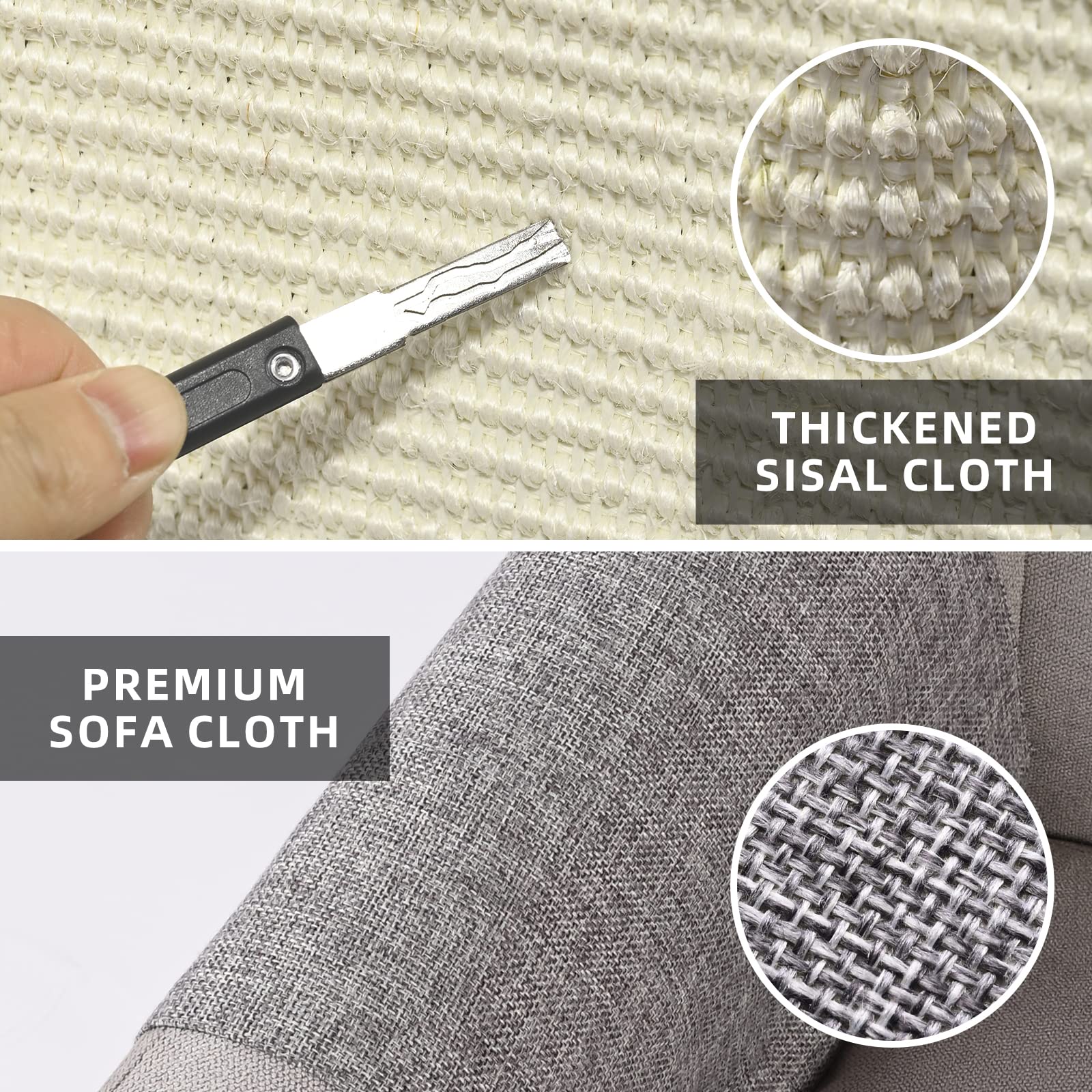 Cat Scratch Couch Protector with Natural Sisal for Protecting Couch