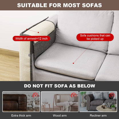 Upgraded Cat Scratch Sisal Sofa Protector,Furniture Couch Cover