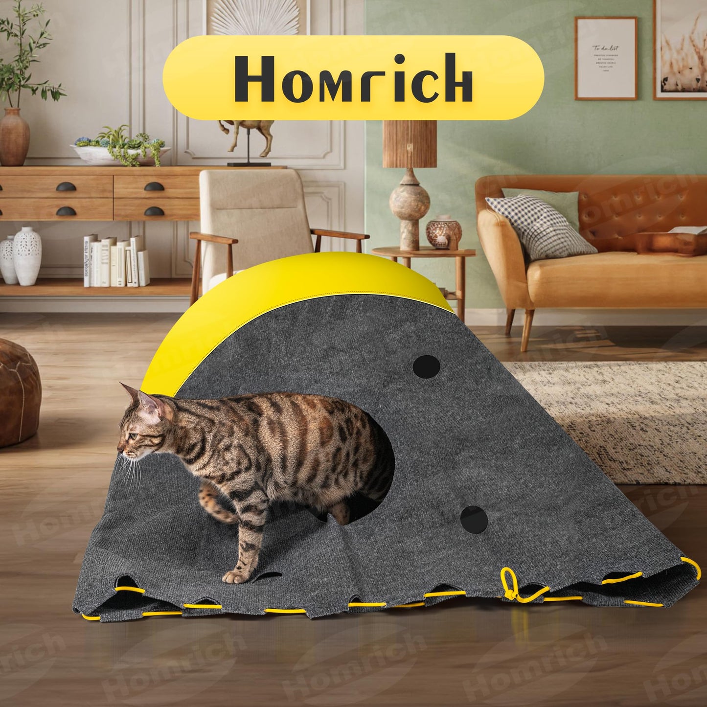 Homrich Interactive Cat Play Bag- Durable Rug for Hide and Seek Mat
