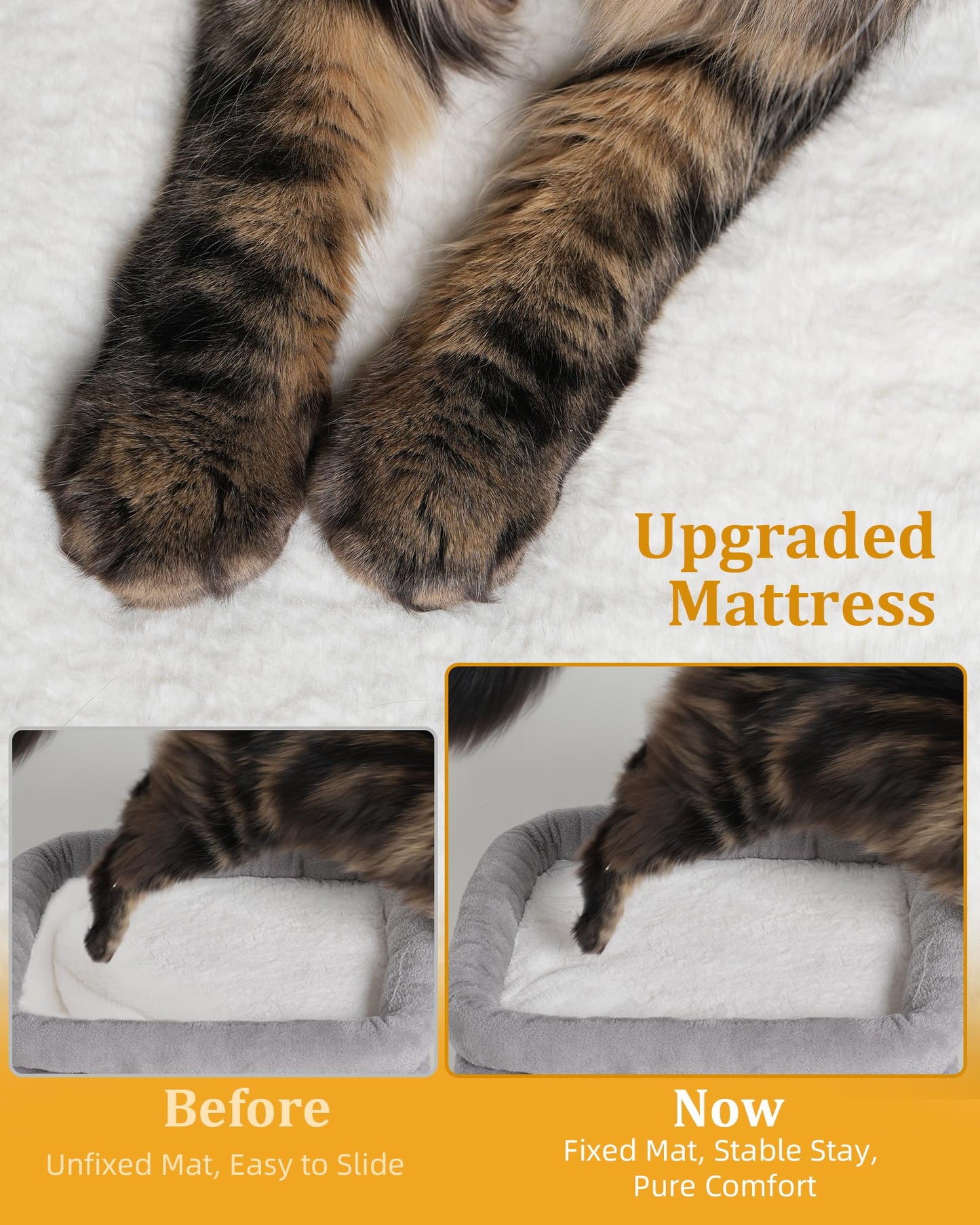 Aechonow Cat Tree Tower for Large Cat, Cat Bed House with Large Bed