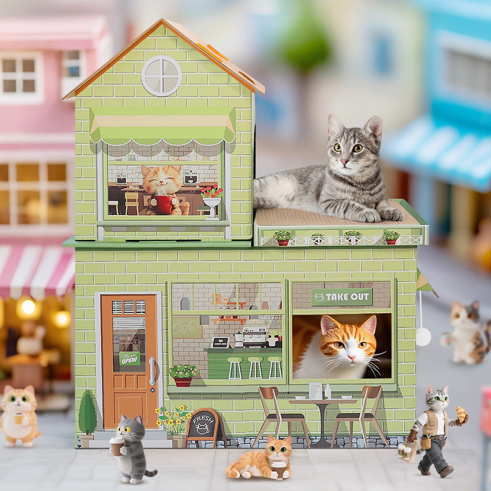 Cardboard Cat Houses for Indoor Cats Kitten Scratcher Houses Bed