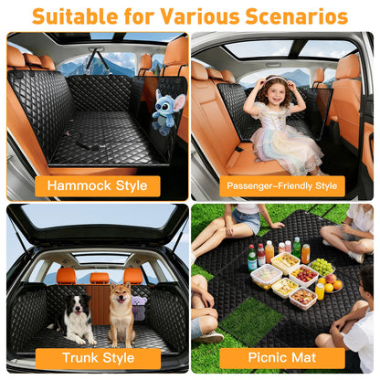 HOB4U Dog Car Seat Cover for Back Seat, Hard Bottom Back Seat Seat
