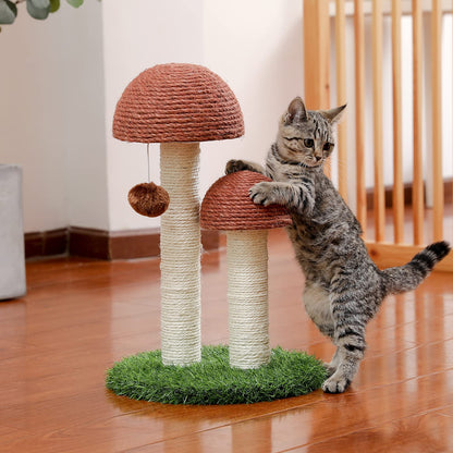 PETEPELA Cat Scratching Post, Mushroom Tall Cat Scratcher Scratcher