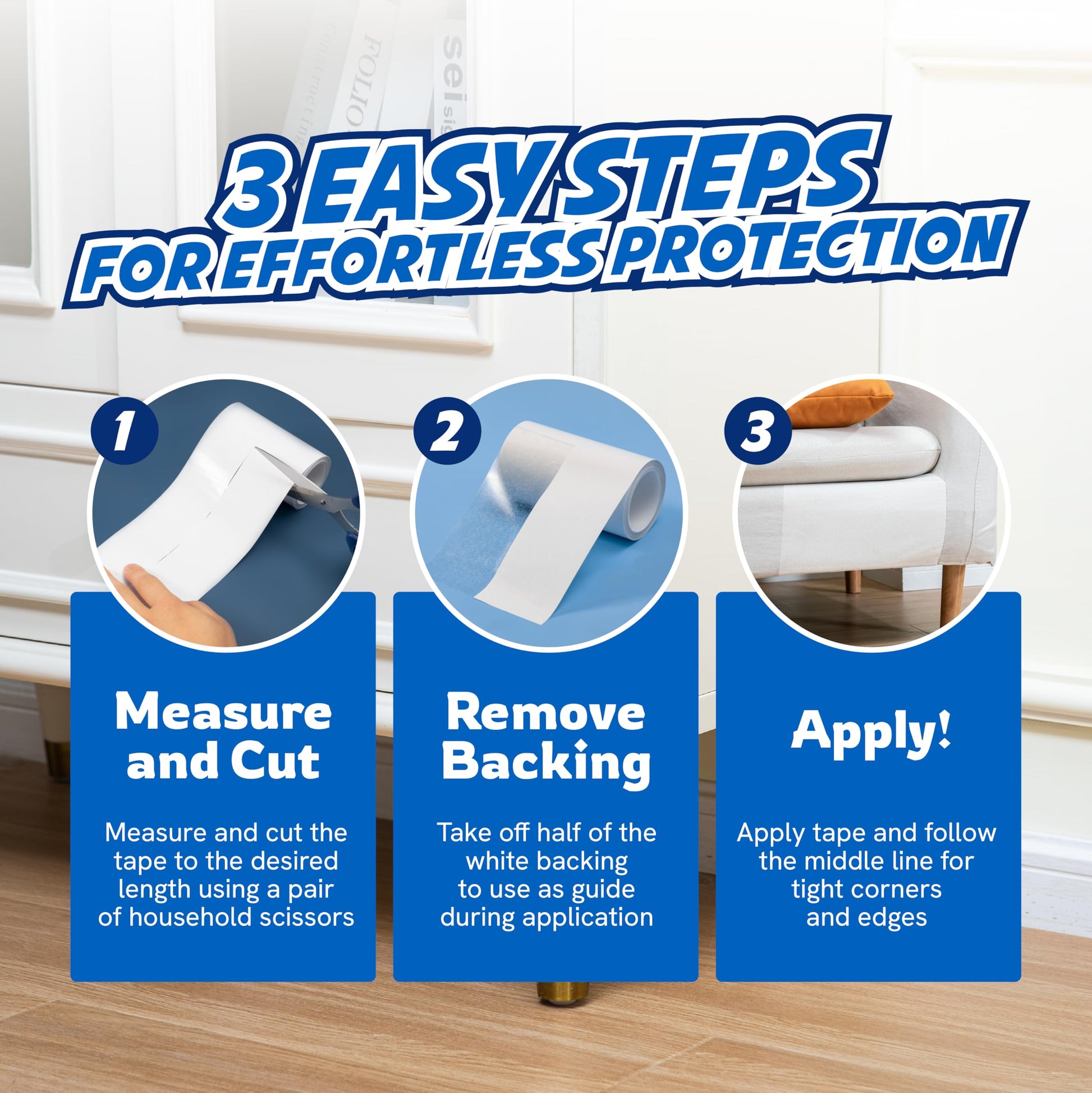2 Rolls Cat Scratch Furniture Protector Tape Double-Sided Furniture