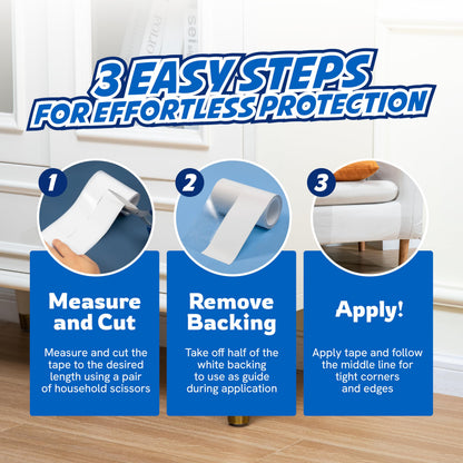 2 Rolls Cat Scratch Furniture Protector Tape Double-Sided Furniture