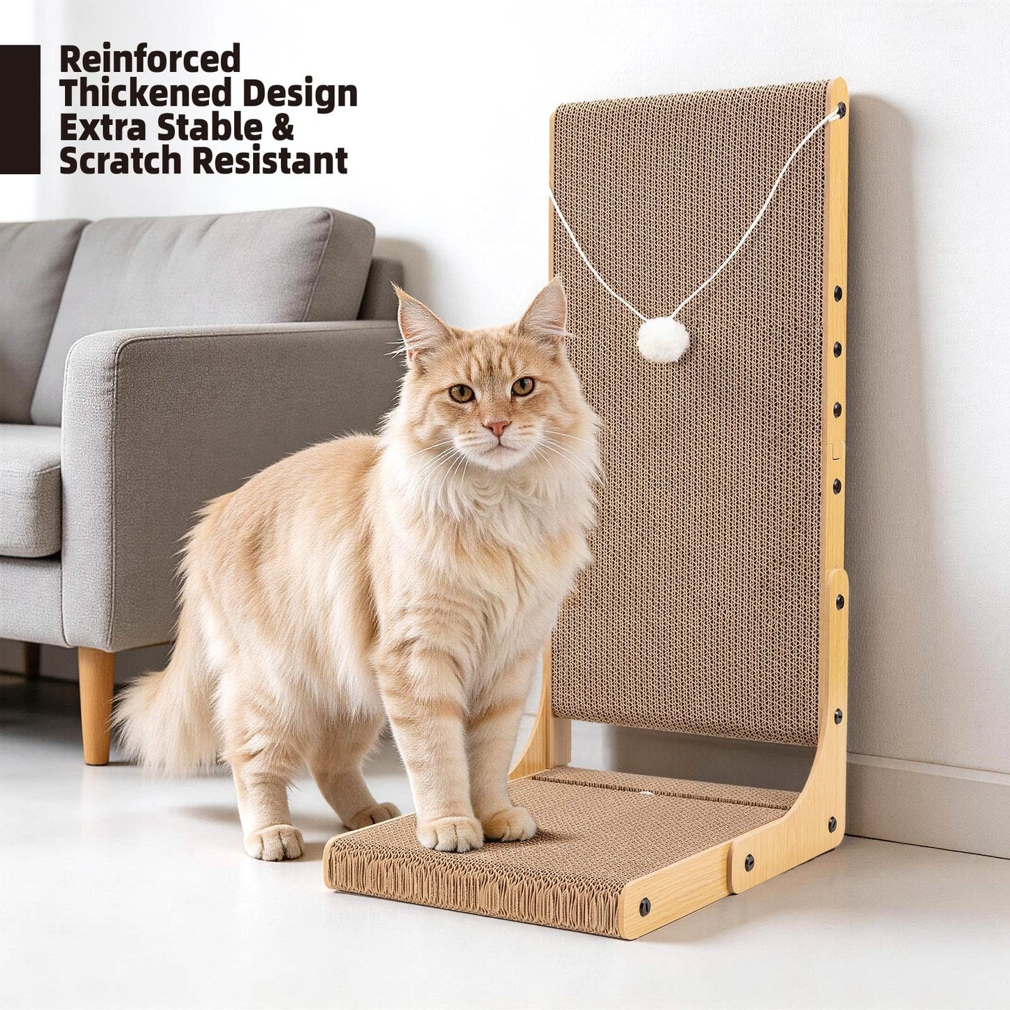 Markarbarka Reinforced Cat Scratcher, L-Shaped Wall Mount Pad