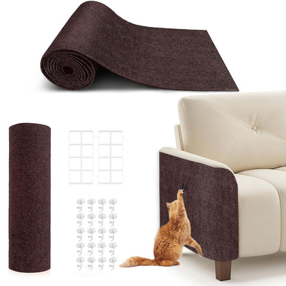 X15.8" Cat Scratching Mat, Self-Adhesive Cat Scratch Carpet, DIY Mat