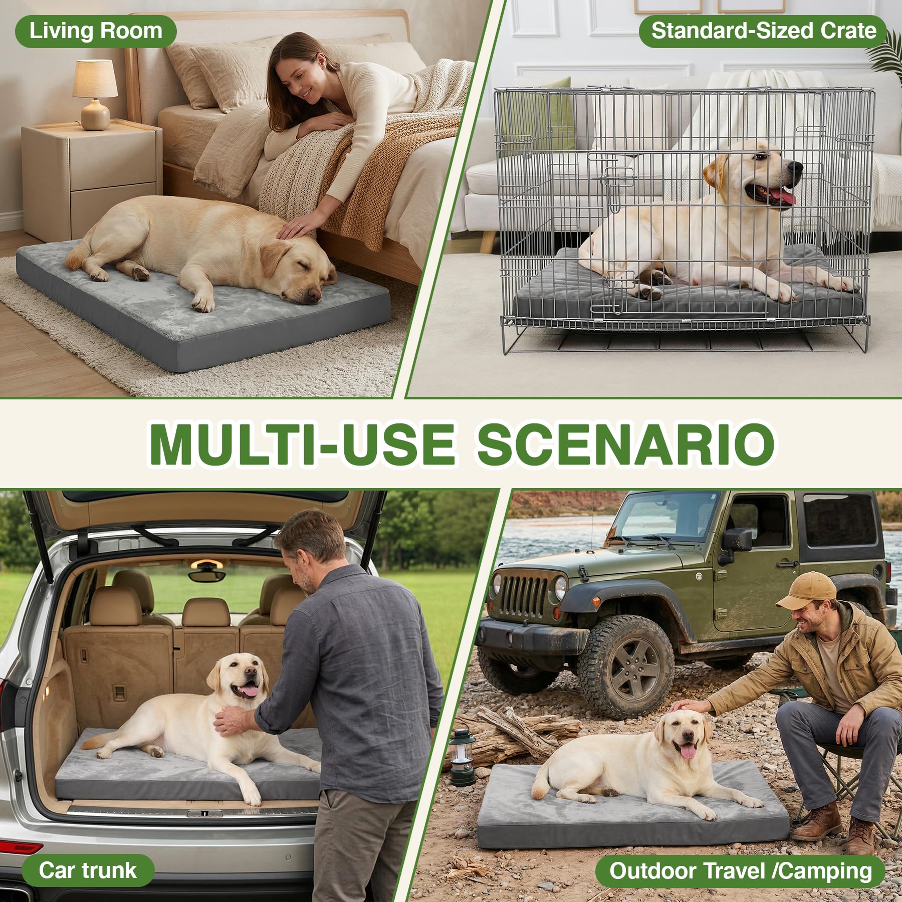 Waterproof XXXL Dog Beds Large Sized Dogs, Outdoor Washable Crate Bed